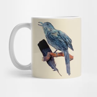 Catbird with Real Feather Mug